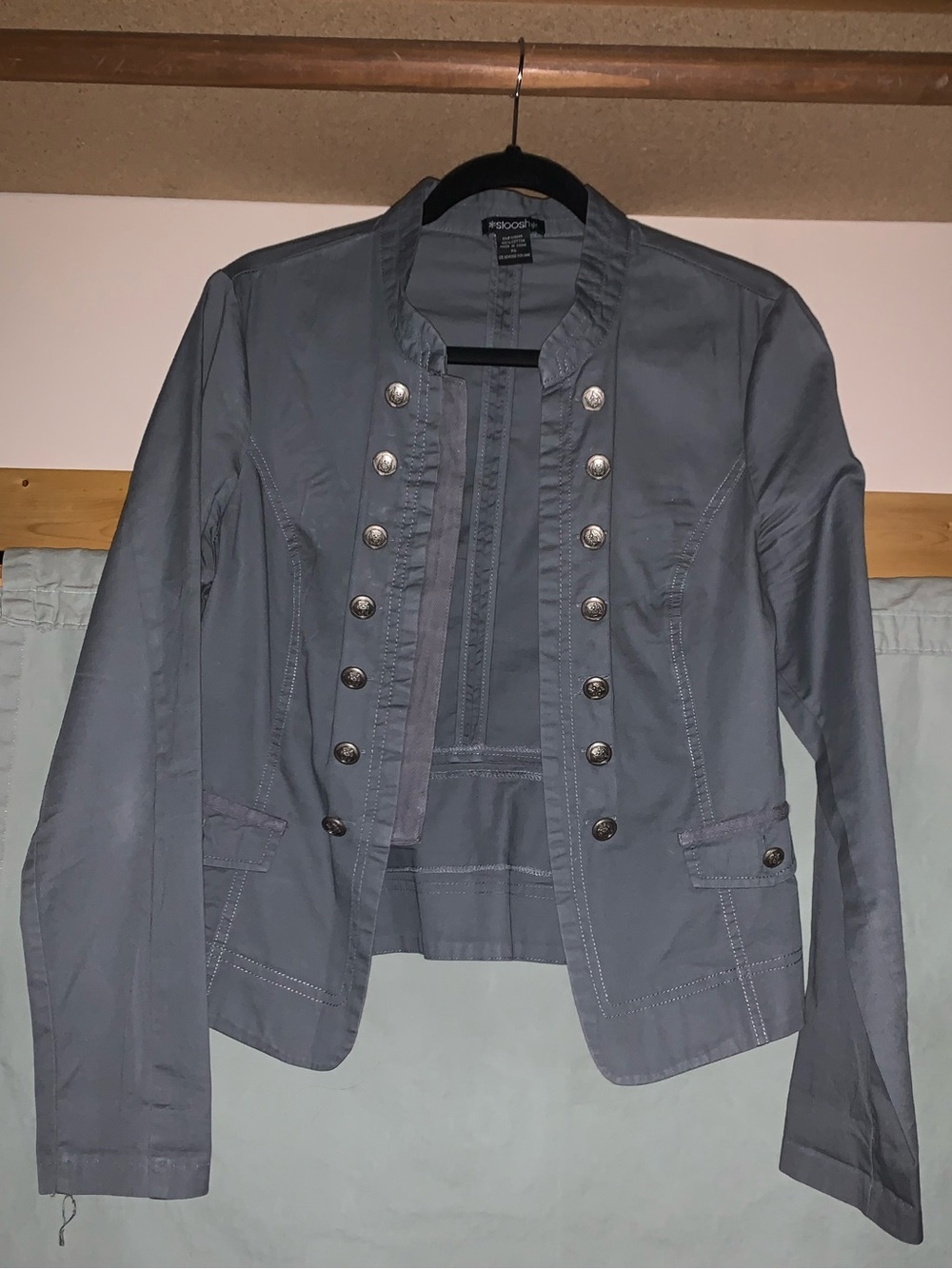 Stoosh Gray Military-Style Buttoned Women's Blazer